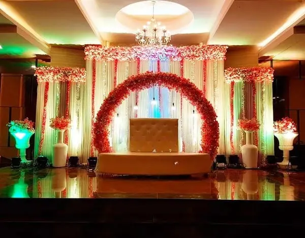 balloon decoration Wedding stage decor Ring style